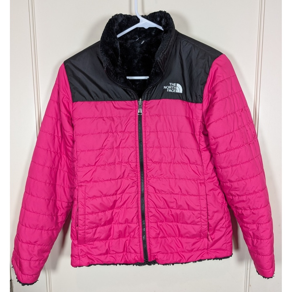 The North Face Reversible Mossbud Swirl Jacket Girl's Size: L Pink Black